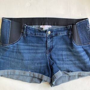 Isabel Maternity MIDI Short Denim Shorts‎ Size 14